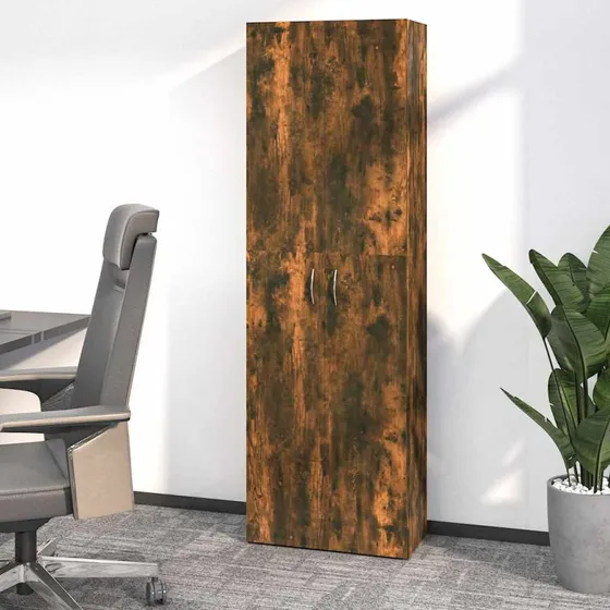vidaXL Kontorskab 60x32x190 cm røget egetræ