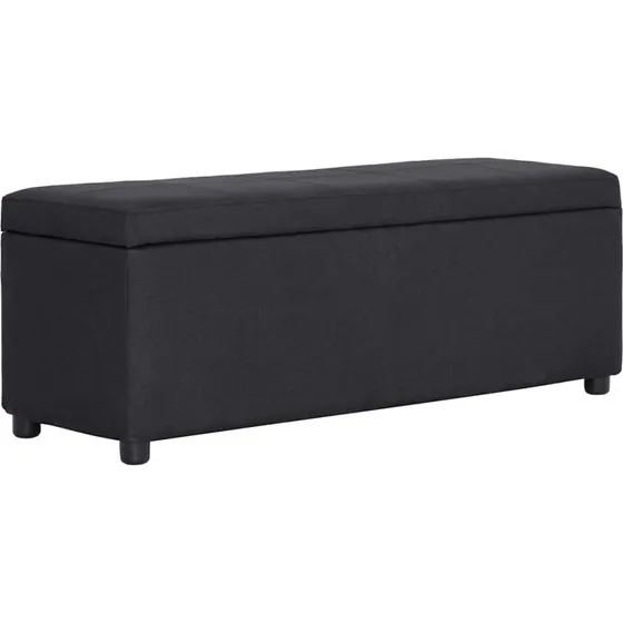 vidaXL bænk med opbevaringsrum 116 cm, sort