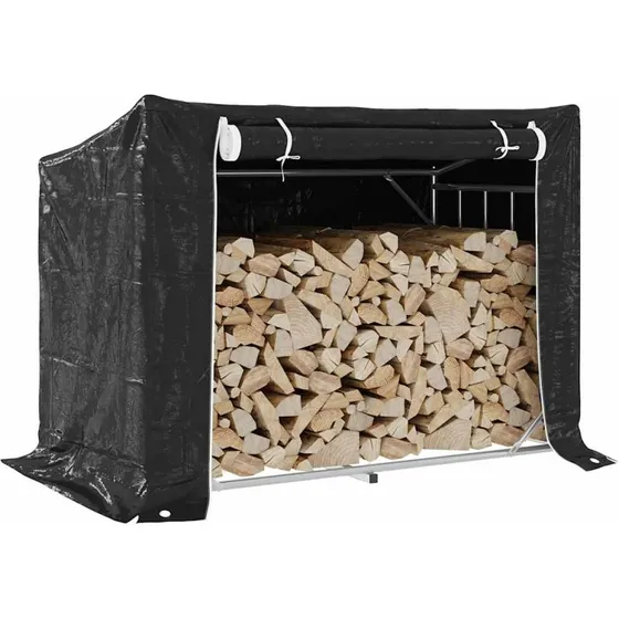 vidaXL Brændestativ med Regnslag 151x80,5x110,5 cm, Galvaniseret Stål
