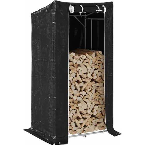 vidaXL Brændestativ 150x80x200 cm med Regnslag, Galvaniseret Stål