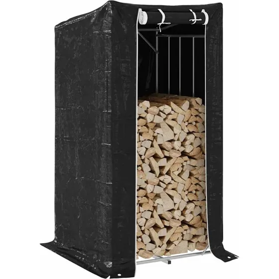 vidaXL Brændestativ 100x100x200 cm med Regnslag, Galvaniseret Stål