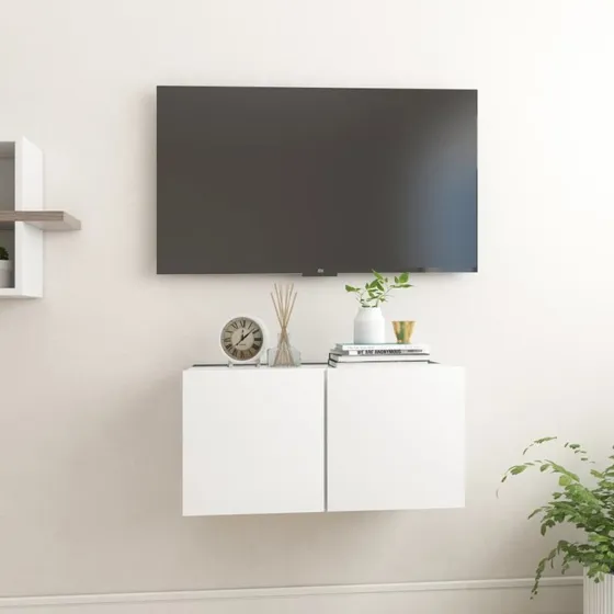 Væghængt TV-skab 60x30x30 cm – Hvid