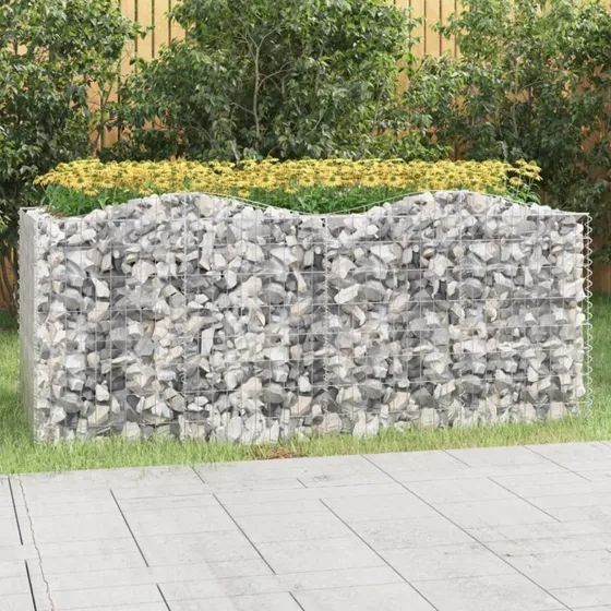 vidaXL Buet Gabion-højbed 200x100x100 cm galvaniseret jern