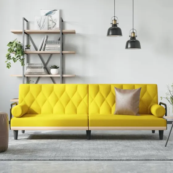 vidaXL sovesofa med armlæn, lysegul