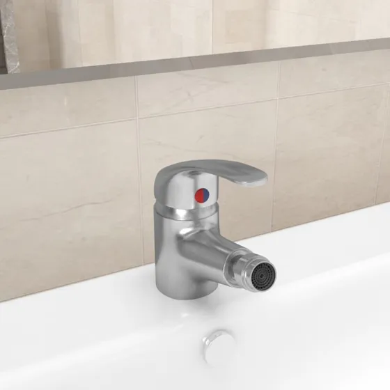vidaXL Blandingsbatteri til Bidet 13x12 cm Sølvfarvet