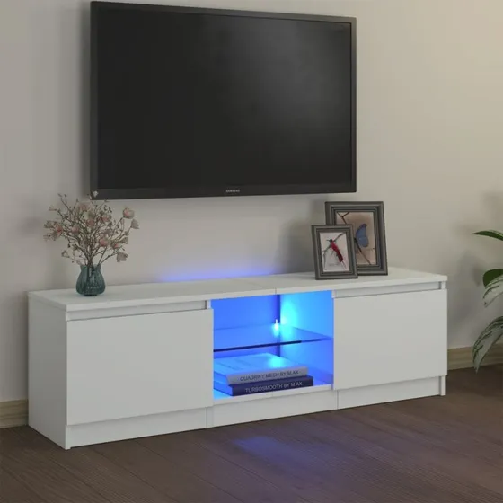 TV-skab med LED-belysning, 120x30x35,5 cm, sort
