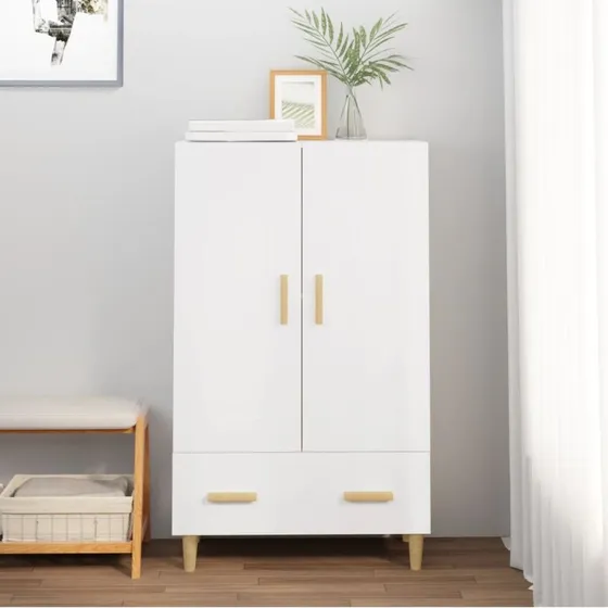 vidaXL Skab 70x31x115 cm Konstrueret Træ Hvid