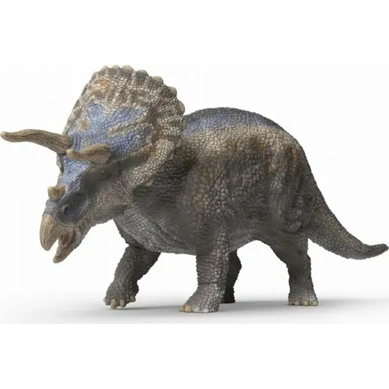Schleich Triceratops - 15050, grå med blå-gule mønstre