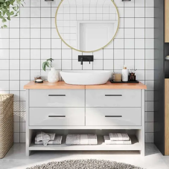 vidaXL bordplade 140x30 cm massivt egetræ lysebrun