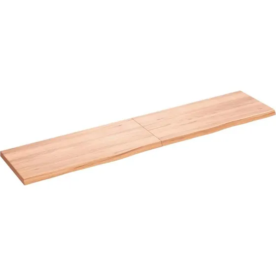 vidaXL Væghylde 180x40x(2-4) cm Behandlet Massivt Egetræ Lysebrun