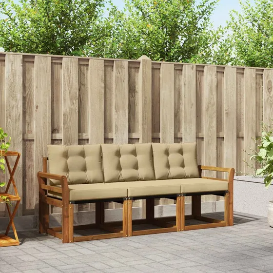 vidaXL Udendørs Sofagruppe 3 pcs Naturlig/Beige
