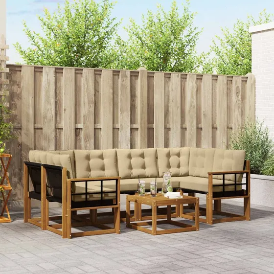 vidaXL Udendørs Sofagruppe 7 stk Naturlig/Beige
