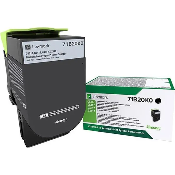 Lexmark Toner 71B20K0 Sort, 3000 Sider
