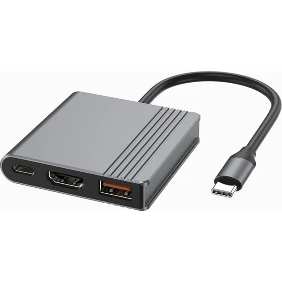 Gembird A-CM-COMBO3-05 USB-C 3-i-1 Adapter, Space Grey