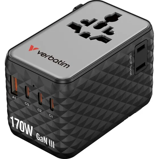 Verbatim Charge n Travel 170W USB-C Rejseadapter, sort