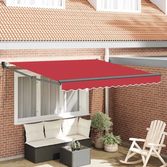 vidaXL Markise Rød 300x250 cm Polyester & Metal