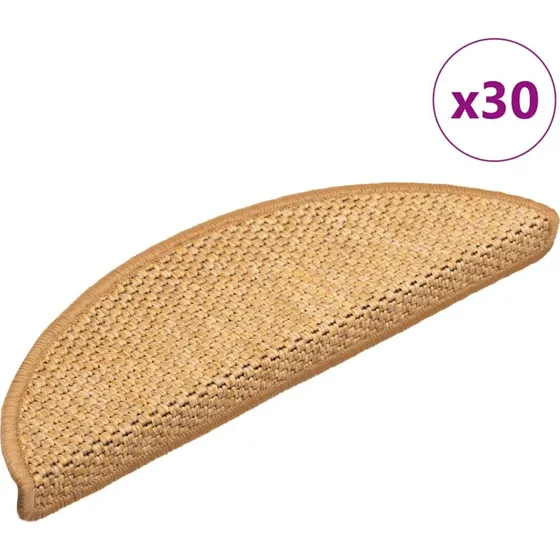vidaXL selvklæbende trappemåtter 30 stk. 56x17x3 cm sisal-look