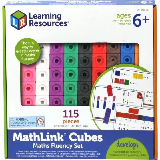Learning Resources MathLink® Cubes - Sæt til Flydende Matematik (LSP4299-SCA)
