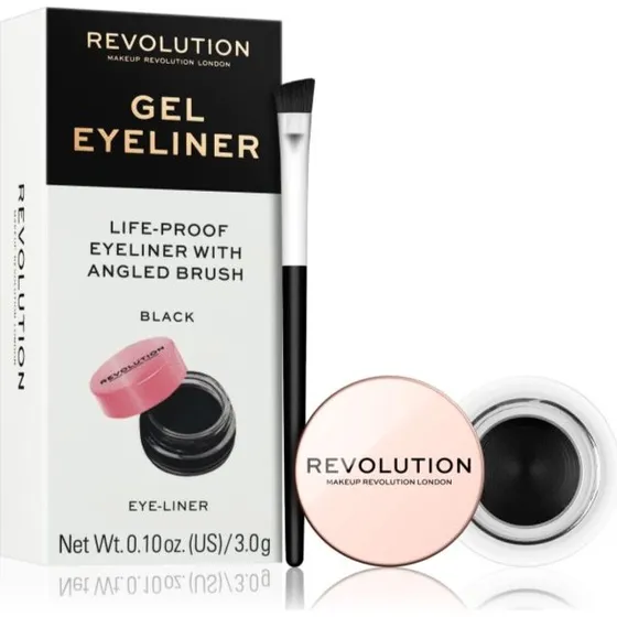 Makeup Revolution Angled Cut Gel Eyeliner 3 g, Sort