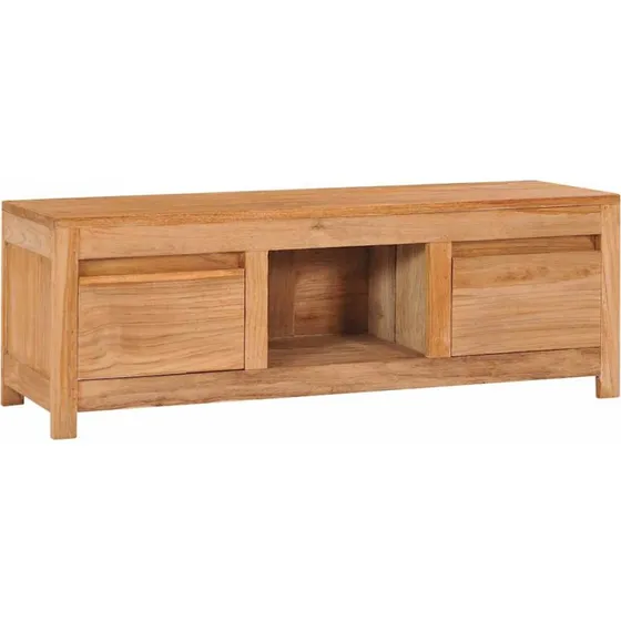 vidaXL tv-bord 100x30x35 cm massivt teaktræ