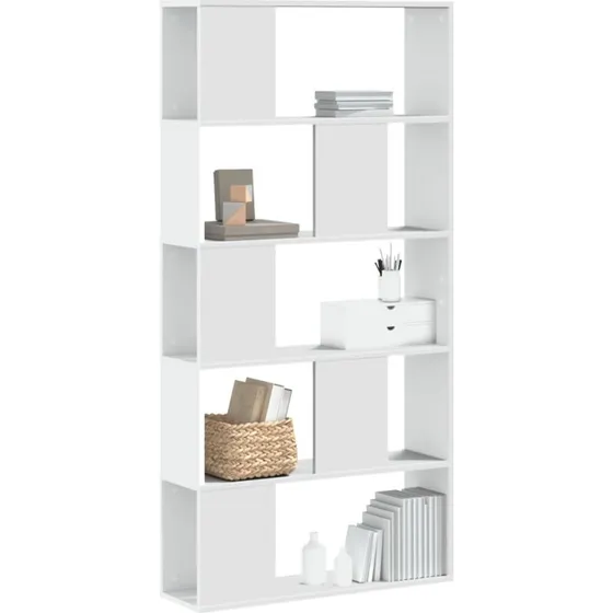 vidaXL bogreol 80,5x23,5x162,5 cm 5 hylder sort