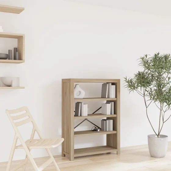 vidaXL Bogreol 80x30x110 cm, massivt akacietræ med 4 hylder