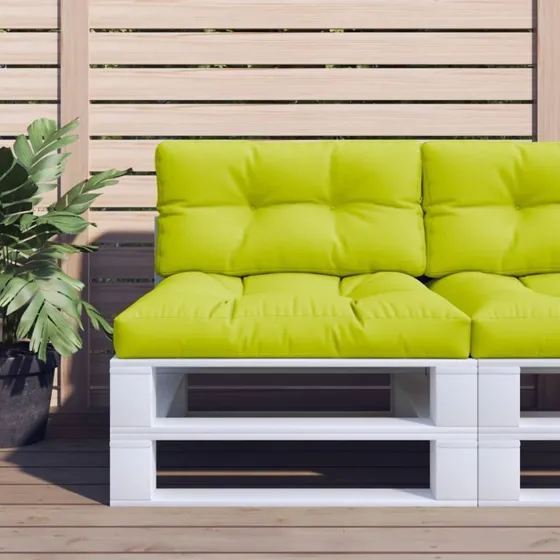 vidaXL Pallehynde 70x40x12 cm lysegrøn stof