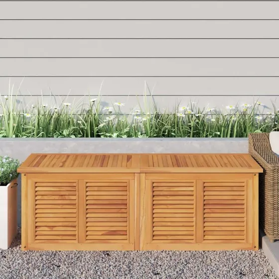 vidaXL Opbevaringsboks 150x50x55 cm i Massivt Teaktræ med Pose