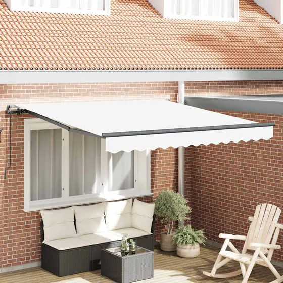 vidaXL Utrækkelig Markise Hvid 300 x 250 cm