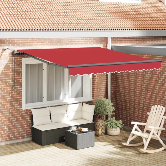 vidaXL Markise Rød 350 x 250 cm Polyester