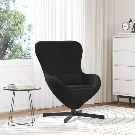 vidaXL Æggestol Sort 63x73x90 cm Fløjl