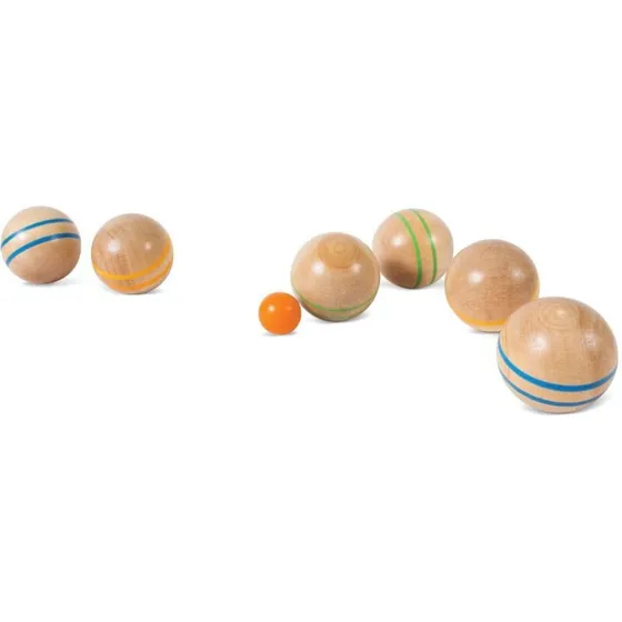 BS Petanque i træ - 6 kugler Ø6,5 cm