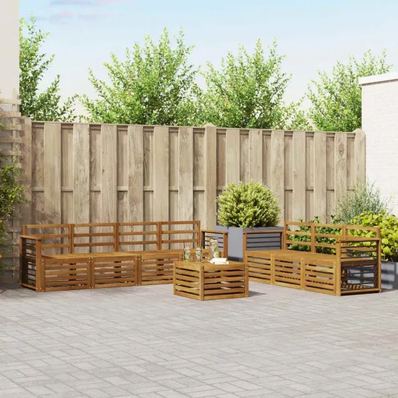 vidaXL Sofasæt 8 pcs Naturfarvet Massivt Akacietræ