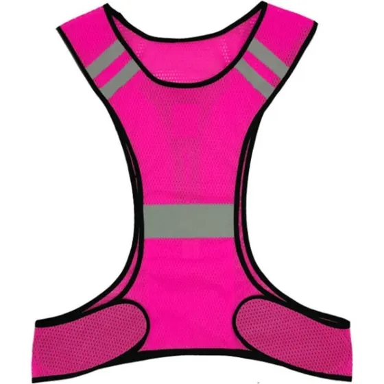 Løbevest i mesh med reflekser - Pink