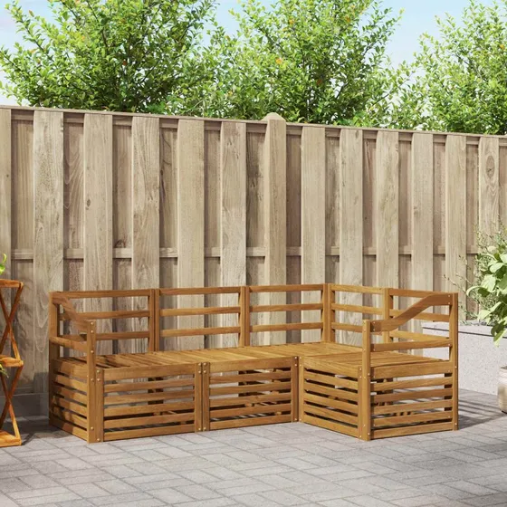 vidaXL Sofasæt 4 pc Naturakacietræ