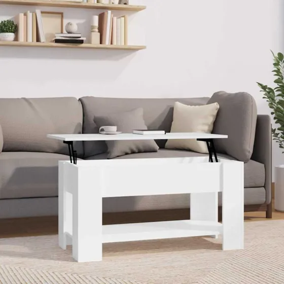 vidaXL sofabord 101x49x52 cm hvid højglans konstrueret træ