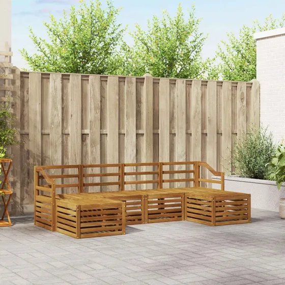 vidaXL Sofasæt 6 pc Naturakacietræ