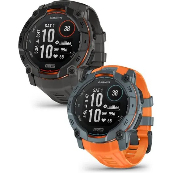 Garmin Instinct 3 Solar 50 mm – sort bezel, mørkegrå rem