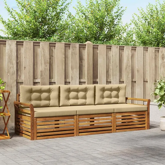 vidaXL Udendørs Sofagruppe 3-pcs Naturlig/Beige