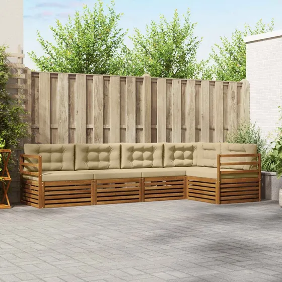 vidaXL Udendørs Sofagruppe 5 Del 5 pcs Naturlig/Beige