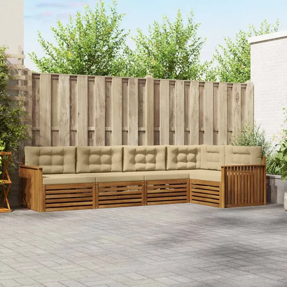 vidaXL Udendørs Sofagruppe 5 Dele Naturlig og Beige