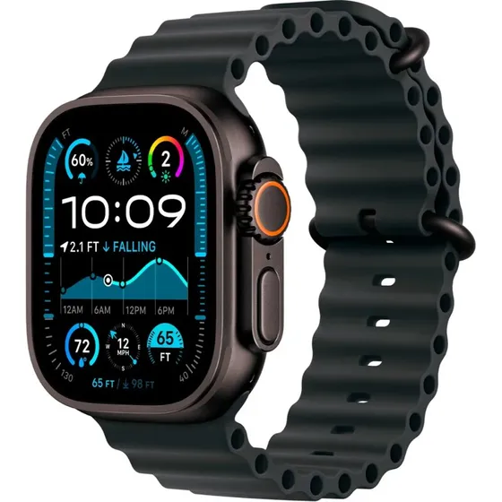 Apple Watch Ultra 2 GPS+Cellular 49 mm Black Titanium – Ocean‑armbånd