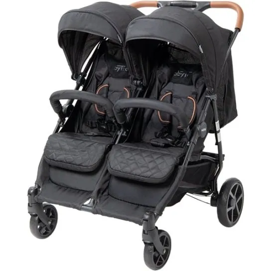 Babytrold OS2 Tvillingeklapvogn, Sort
