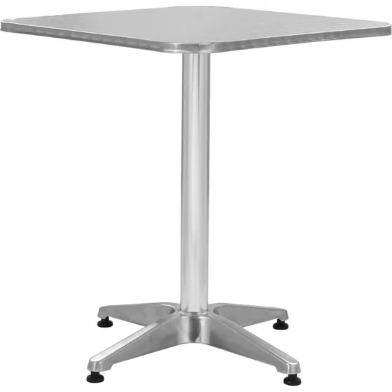 vidaXL havebord 60x60x70 cm aluminium sølvfarvet