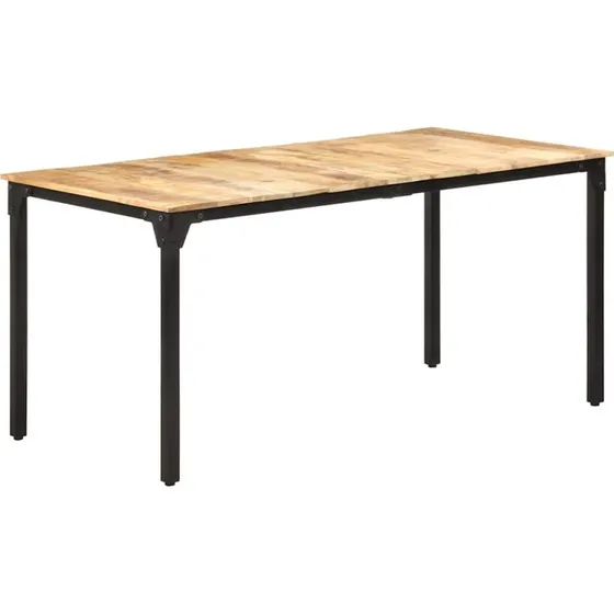vidaXL Spisebord 160x80x76 cm i Ru Mangotræ med Jernben