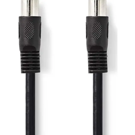 Nedis DIN-kabel 2m 5-pol han/han, sort