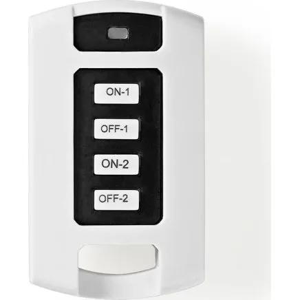 Nedis RF Smart Remote 2 Kanaler, Sort/Hvid, Nøglekædehul