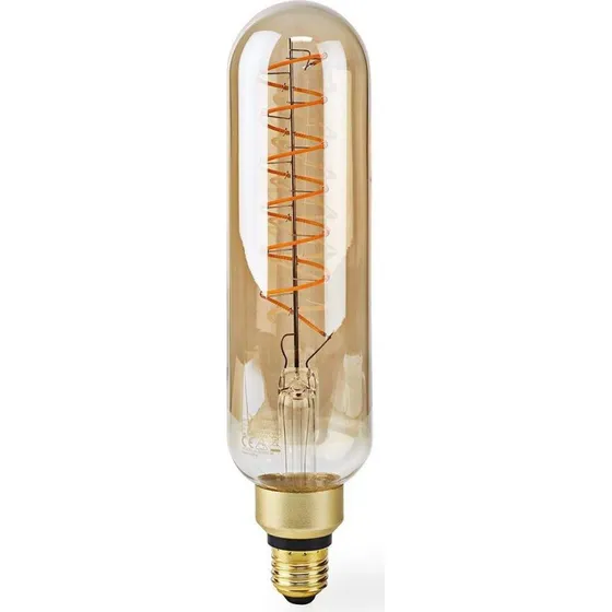 Nedis LED glødepære E27 T65 8.5W 600lm 2000K dimbar med guld finish