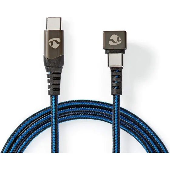Anker USB-C™-kabel 2,0 m | Guldplateret | Flettet Nylon | Blå/Sort
