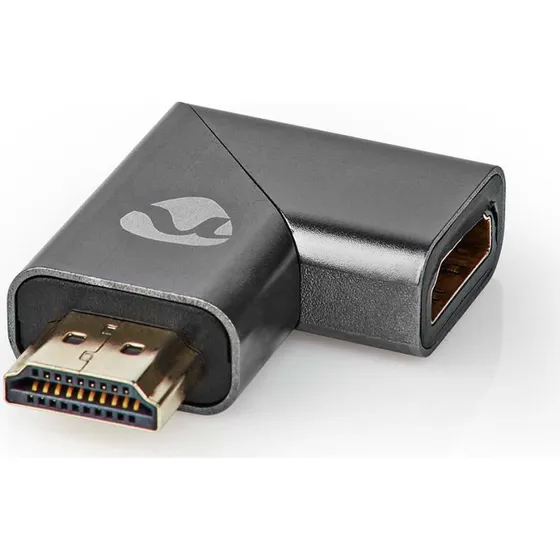 Nedis HDMI Han/Hun Guldplateret Angled Right Aluminium Gun Metal Grå